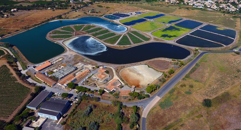 Vue aérienne de l’Écosite de Mèze et de ses bassins